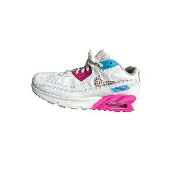 Nike Air Max Sneakers Youth 6Y White Pink Teal Polka Dot - Picture 5 of 9
